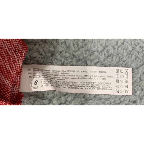 Zara Red Dress Small Jacquard Knit Sweetheart Neck Marble Swirl Conforming - Picture 13 of 14